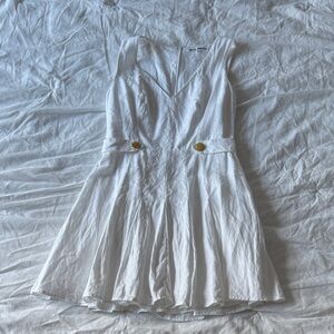 Reformation Linen White Sleeveless Dress